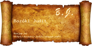 Bozóki Judit névjegykártya